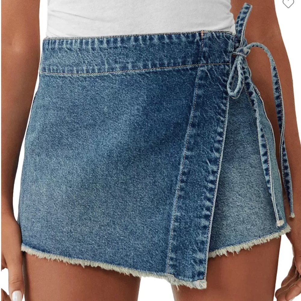 Free People Emmy Denim Skort